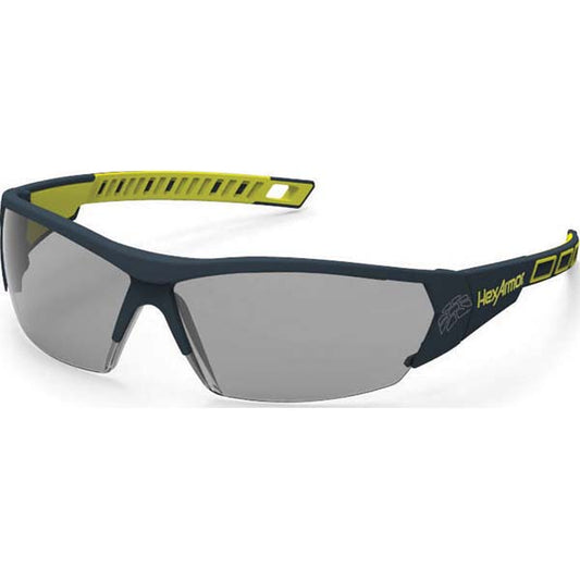 HexArmor 11-14003-02 Safety Glass Anti-Fog & Scratch-Resistant, Polycarbonate, Gray Lenses, Frameless, UV Protection
