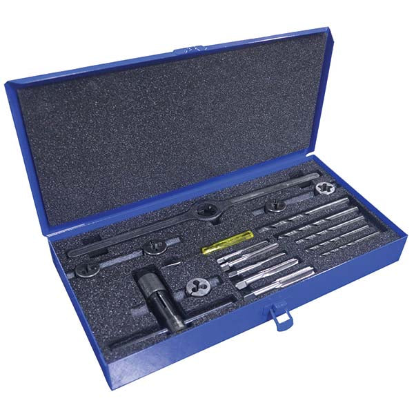 Greenfield Threading 420368 Tap & Die Set M6 x 1 to M12 x 1.75 Taps, M6 x 1 to M12 x 1.75 Dies, Metric