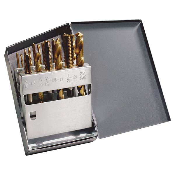 Greenfield Threading 330084 Tap & Drill Set #6-32 to 1/2-13 Taps, 5/16 to 27/64" Drills