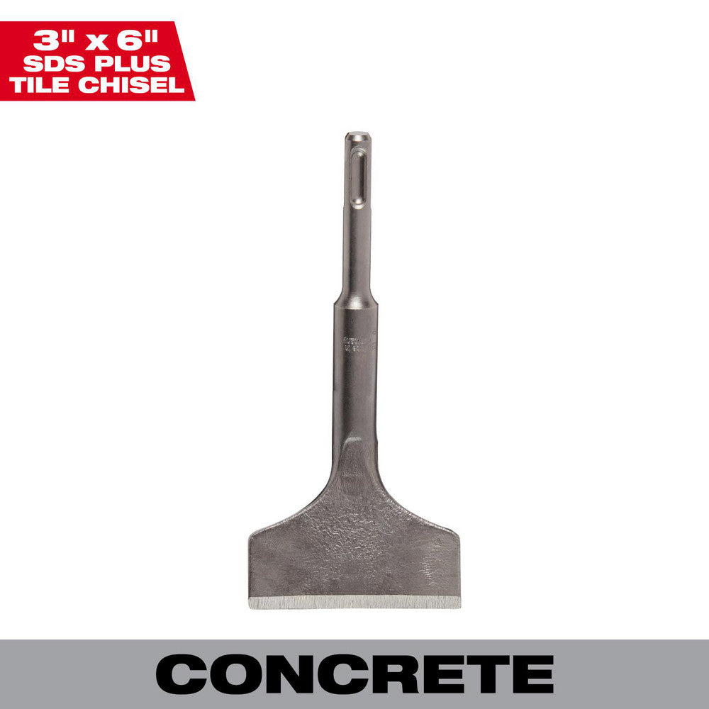 Milwaukee Tool 48-62-6058 Hammer & Chipper Replacement Chisels Chisel Type Tile  Head Width (Inch) 3  Shank Length (Inch) 2  Shank Diameter (Inch) 25/64  Drive Type SDS Plus  Shank Shape SDS Plus