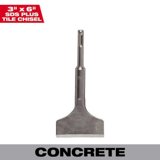 Milwaukee Tool 48-62-6058 Hammer & Chipper Replacement Chisels Chisel Type Tile  Head Width (Inch) 3  Shank Length (Inch) 2  Shank Diameter (Inch) 25/64  Drive Type SDS Plus  Shank Shape SDS Plus