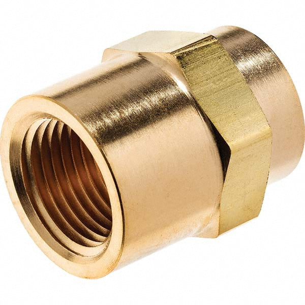 USA Industrials ZUSA-PF-4923 Brass Pipe Reducing Hex Coupling 3/8 x 1/4" Fitting, Threaded, FNPT x FNPT