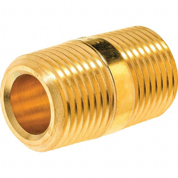 USA Industrials ZUSA-PF-4933 Brass Pipe Close Nipple 1/4" Fitting, Threaded, MNPT x MNPT