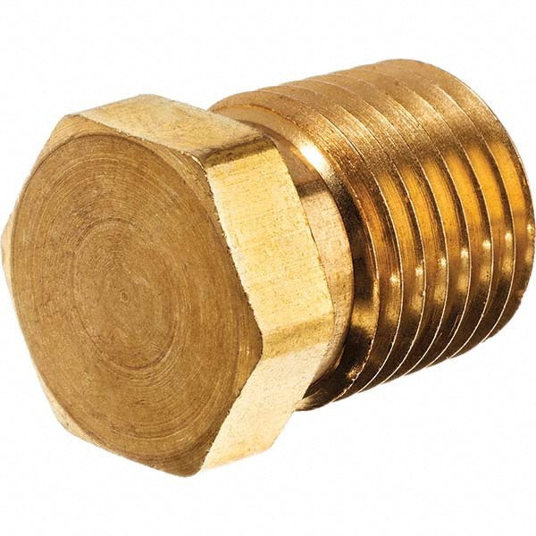 USA Industrials ZUSA-PF-5107 Brass Pipe Hex Plug 1/2" Fitting, Threaded, MNPT x FNPT