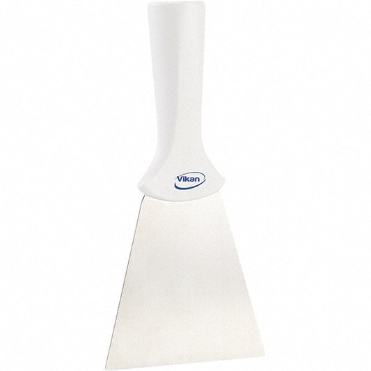 Vikan 40115 Stainless Steel Scraper with Threaded Handle, 3.9", White