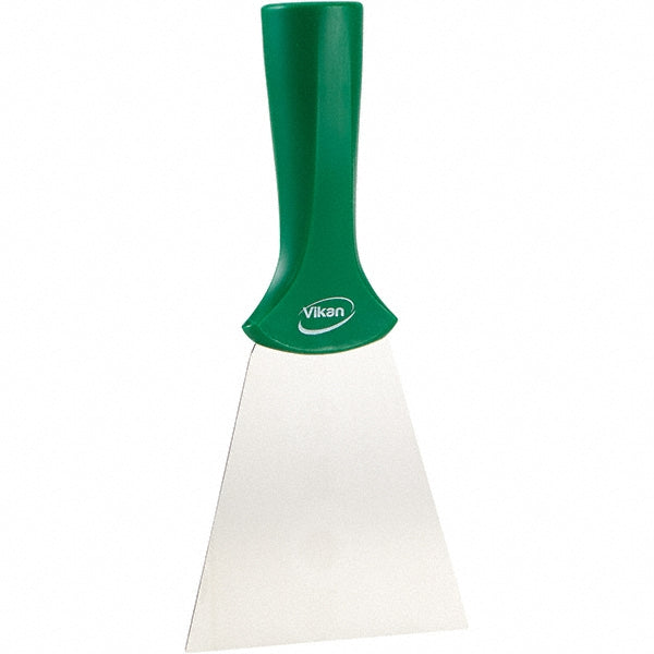 Vikan 40112 Stainless Steel Scraper with Threaded Handle, 3.9", Green