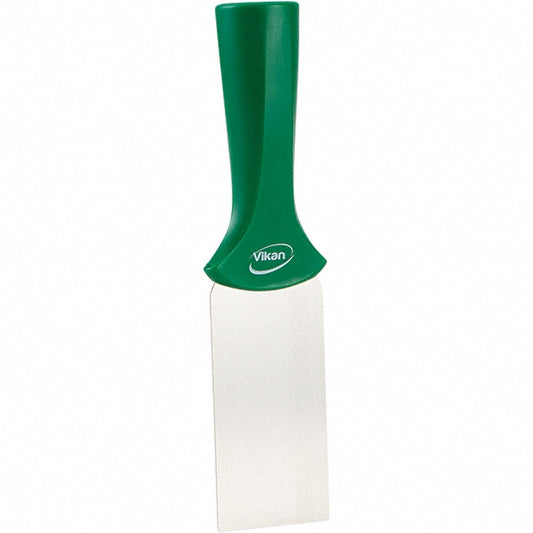 Vikan 40102 Stainless Steel Scraper with Threaded Handle, 2", Green