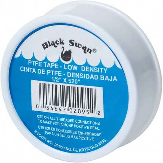 Black Swan 02095 Pipe Sealing Tape Pipe Repair Tape Type Low Density Repair Tape  Width (Inch) 1/2  Tape Length 520  Thickness (mil) 0.0030  Thickness 0.003mil  Color White