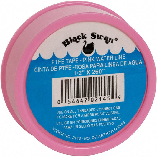Black Swan 02145 Pipe Sealing Tape Pipe Repair Tape Type Water Line Repair Tape  Width (Inch) 1/2  Tape Length 520  Thickness (mil) 0.0030  Thickness 0.003mil  Color Pink