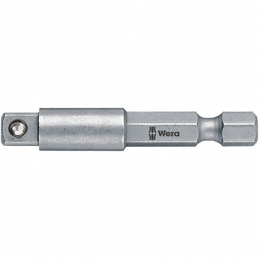 Wera 05311517001 Socket Adapter Square-Drive to Hex Bit, 1/4" Hex Male, 1/4" Square Female