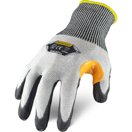 ironCLAD SKC4PU-04-L Cut & Puncture-Resistant Gloves ironCLAD SKC4PU, Size Large, ANSI Cut A4, ANSI Puncture 4, Polyurethane, HPPE Steel Blend Knit