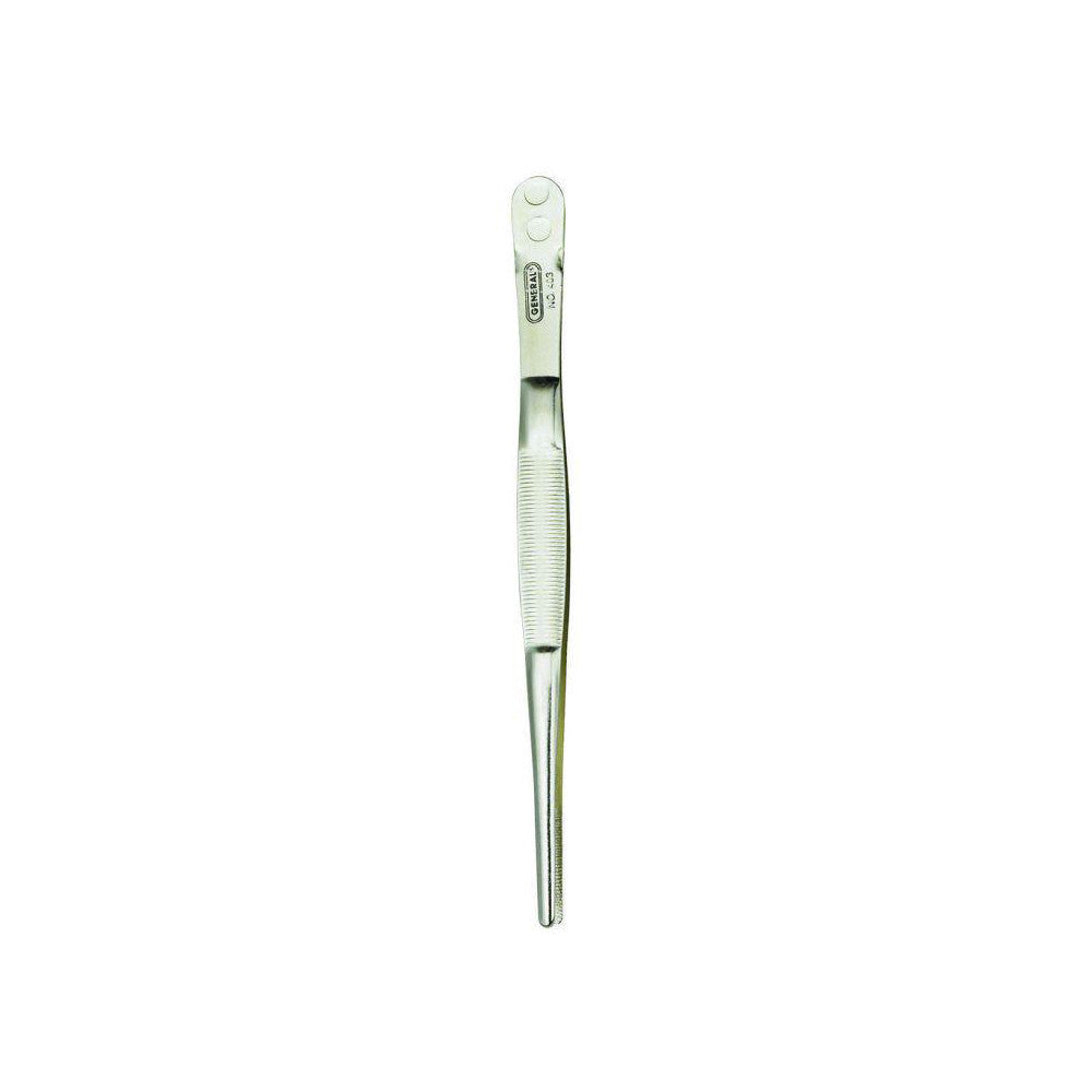 General 403 Utility Tweezer Stainless Steel, Blunt & Serrated Point Tip, 6" OAL