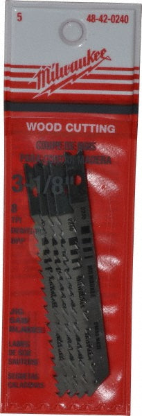 Milwaukee Tool 48-42-0240 Jigsaw Blade High Carbon Steel, 8 TPI, 0.043" Blade Thickness, 0.2188" Blade Width