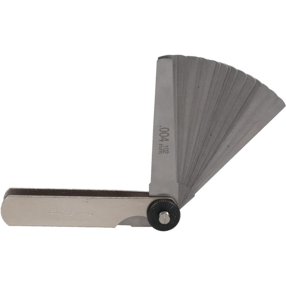 TESA Brown & Sharpe 599-647 26 Piece, 0.0015 to 0.025" Thick, Tapered Feeler Gage Set