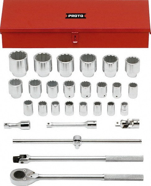 Proto J55202A Standard Socket Set 28 Pc, 3/4" Drive, 21.00 to 60.00" Socket