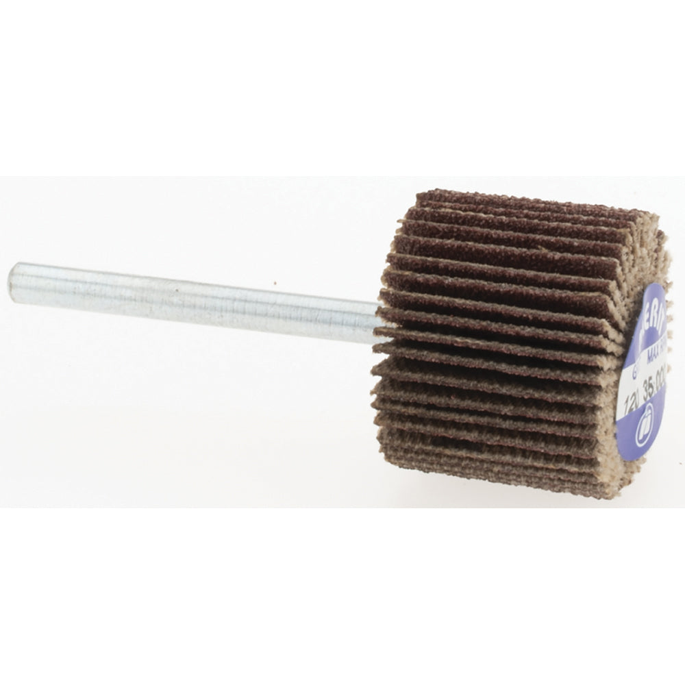 Merit Abrasives 08834137582 Mounted Flap Wheel 3/4" Dia, 5/8" Face Width, 120 Grit, Aluminum Oxide
