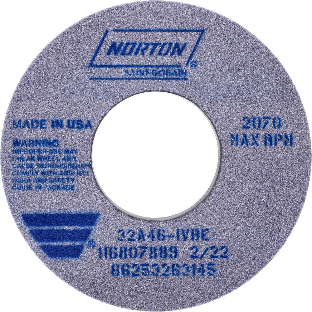 Norton 66253263145 Surface Grinding Wheel 12" Dia, 1-1/2" Thick, 5" Hole, 46 Grit, I Hardness