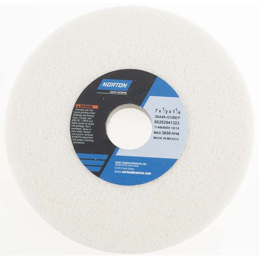 Norton 66252941323 Surface Grinding Wheel 7" Dia, 1/2" Thick, 1-1/4" Hole, 46 Grit, G Hardness