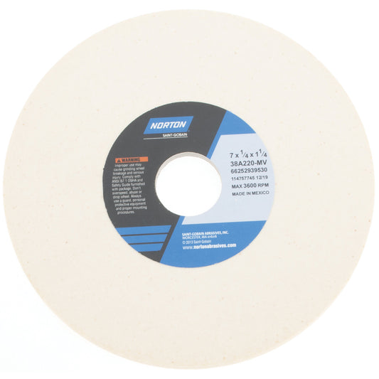 Norton 66252939530 Surface Grinding Wheel 7" Dia, 1/4" Thick, 1-1/4" Hole, 220 Grit, M Hardness