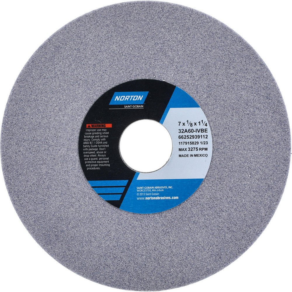Norton 66252939112 Surface Grinding Wheel 7" Dia, 1/8" Thick, 1-1/4" Hole, 60 Grit, I Hardness