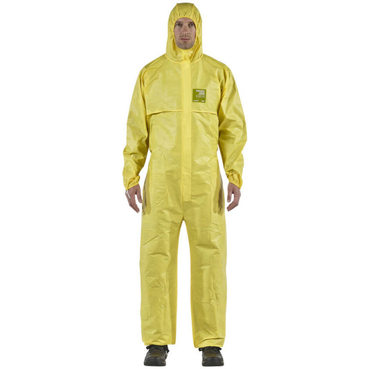 Ansell YY23-B-92-111-07 Non-Disposable Rain & Chemical-Resistant Coveralls Size 3X-Large, Yellow, Film Laminate