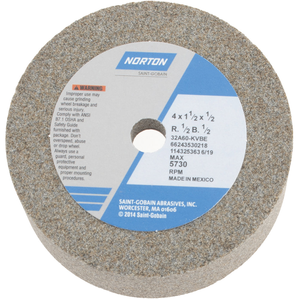 Norton 66243530218 Tool & Cutting Grinding Wheel 4" Dia, 60 Grit, K Hardness, Type 6