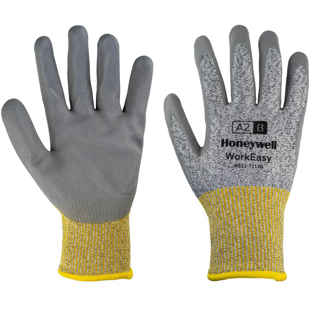 Honeywell WE22-7113G-9/L Cut & Puncture Resistant Gloves Style Knit  Coating Material Polyurethane  Coating Coverage Palm & Fingertips  Glove Type Cut, Puncture & Abrasion-Resistant  ANSI/ISEA Cut Resistance Level A2  Primary Material HPPE Fiberglass