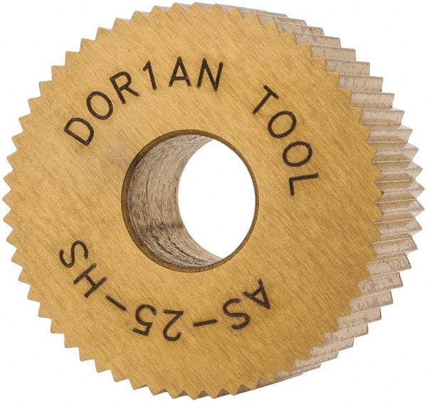 Dorian Tool 73310123512 Standard Knurl Wheel 3/4" Dia, 90 &deg Tooth Angle, 25 TPI, Straight, High Speed Steel