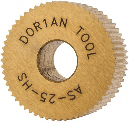 Dorian Tool 73310123512 Standard Knurl Wheel 3/4" Dia, 90 &deg Tooth Angle, 25 TPI, Straight, High Speed Steel