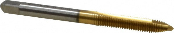 Kennametal 1545215 Spiral Point Tap M5x0.8 Metric Coarse, 2 Flutes, Plug Chamfer, 6H Class of Fit, HSS, TiN Coated