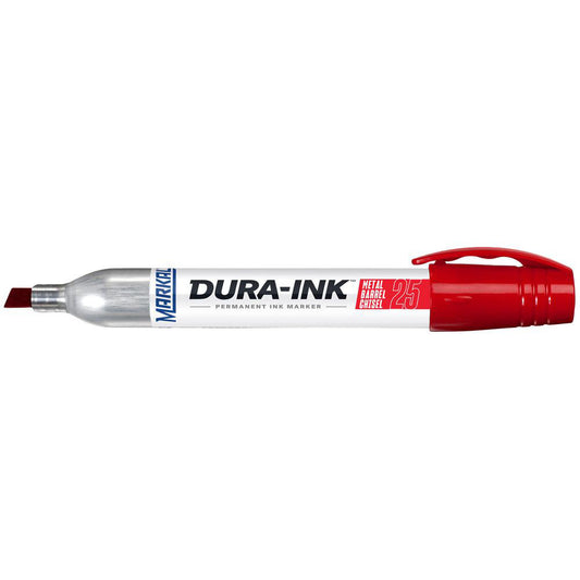Markal 96222 Metal barrel, permanent ink marker with medium chisel tip