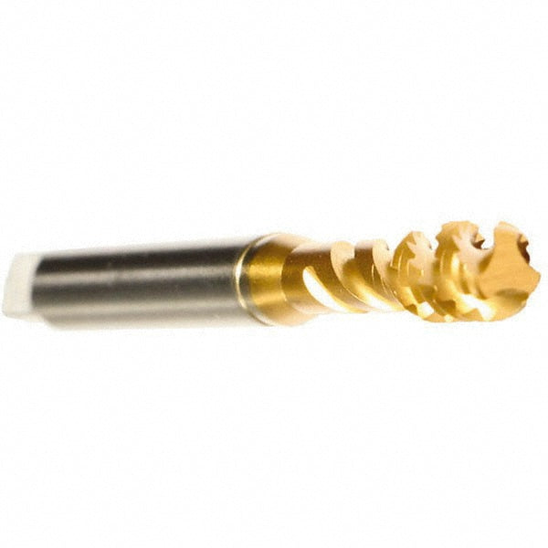 Emuge B0513700.0100 Spiral Flute Tap M10 x 1.50, Metric, 3 Flute, Bottoming, 6H Class of Fit, Cobalt, TiN Finish