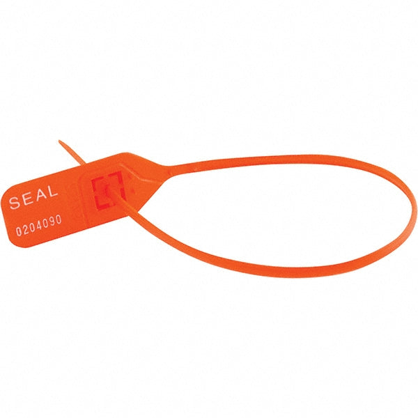 Vestil SECS-L11-RD Security Seals Type Barrier Seal  Overall Length (Decimal Inch) 15in  Material Polypropylene  Breaking Strength (lb) 50.000 (Pounds) Features Reveals the Slightest Tampering Attempts  Features Reveals the Slightest Tampering Attempts
