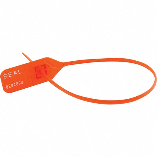 Vestil SECS-L11-RD Security Seals Type Barrier Seal  Overall Length (Decimal Inch) 15in  Material Polypropylene  Breaking Strength (lb) 50.000 (Pounds) Features Reveals the Slightest Tampering Attempts  Features Reveals the Slightest Tampering Attempts