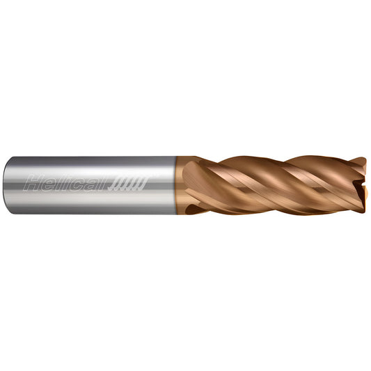 Helical Solutions 81522 Corner Radius End Mill 1/2" Dia, 5/8" LOC, 0.1250" Radius, 3 Flute, Solid Carbide