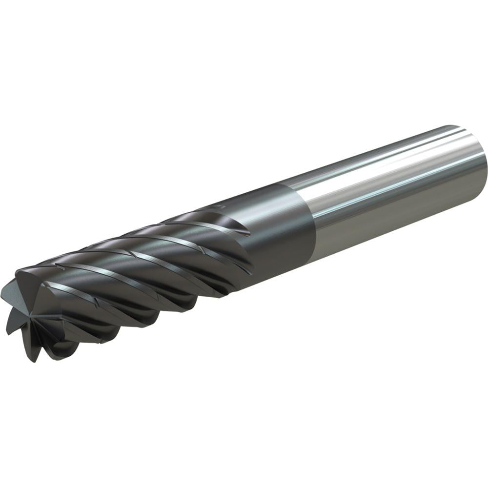 Widia 6853763 Corner Radius End Mill 1/2" Dia, 1-1/4" LOC, 38 deg Helix, Corner Radius End, Centercutting Series 770T
