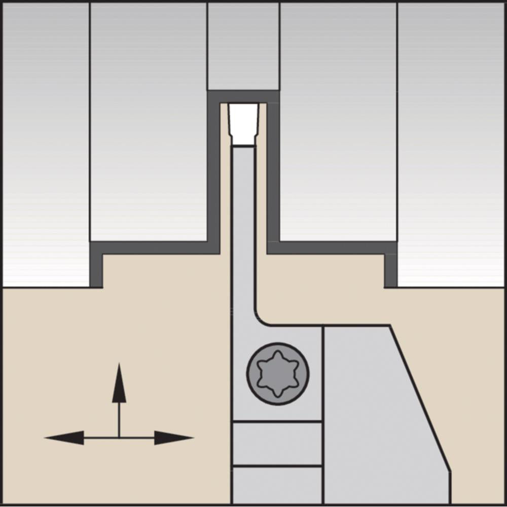 Widia 3655918 Indexable Grooving-Cutoff Toolholder WMTSR163087, 0.118 to 1/8" Groove Width, 7/8" Max Depth of Cut, Right Hand