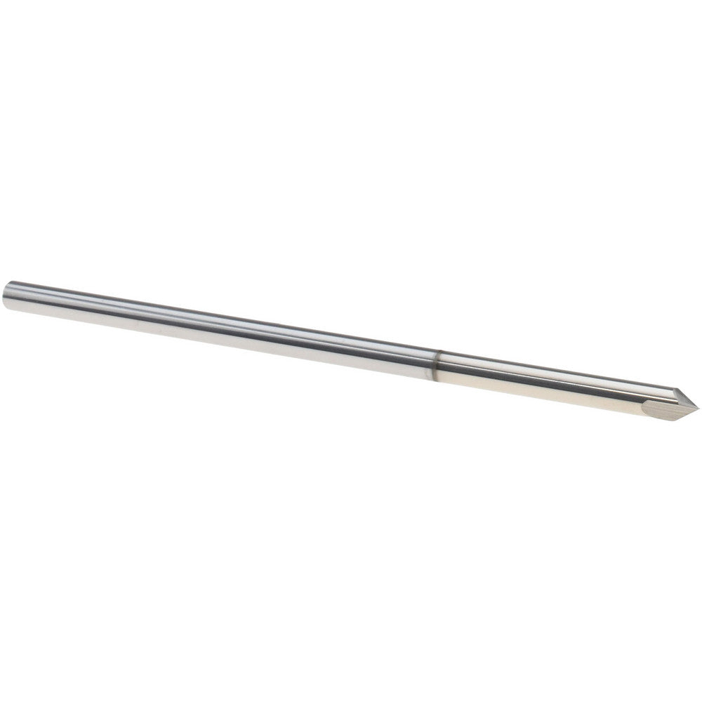Harvey Tool 50645-C8 Chamfer Mill 1/8" Dia, 1/8" Shank Dia, 90 deg, 2 Flute, Solid Carbide, Single End