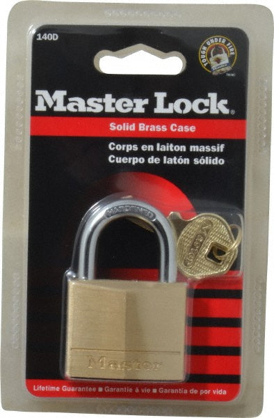 Master Lock 140D Padlock Solid Brass, Keyed Different, 1-9/16" Wide