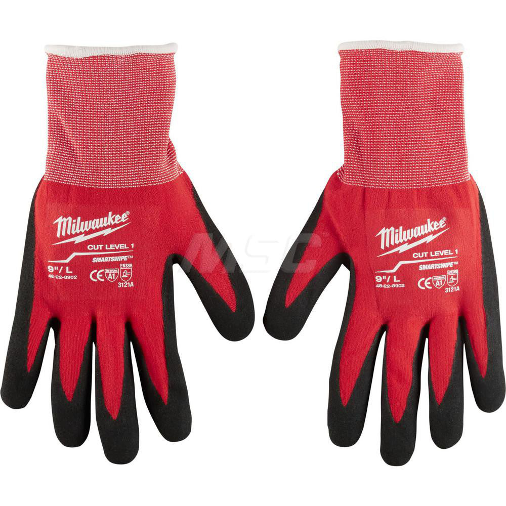 Milwaukee Tool 48-22-8902 Cut, Puncture & Abrasive-Resistant Gloves Size L, ANSI Cut A1, ANSI Puncture 0, Nitrile, Nylon