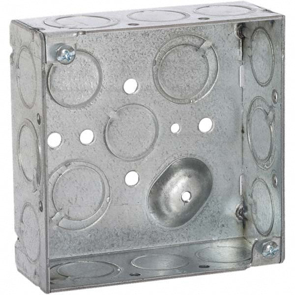 Hubbell-Raco 189 Electrical Device Box Steel, Square, 4" OAH, 4" OAW, 1.563" OAD, 2 Gangs