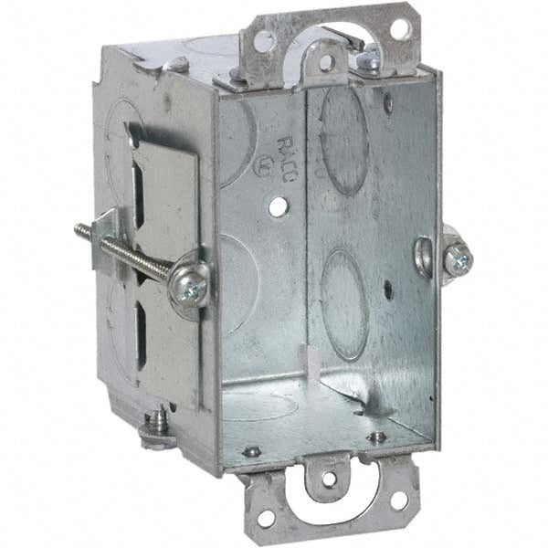 Hubbell-Raco 506 Electrical Device Box Steel, Rectangle, 4.22" OAH, 2-1/2" OAW, 2.55" OAD, 1 Gang