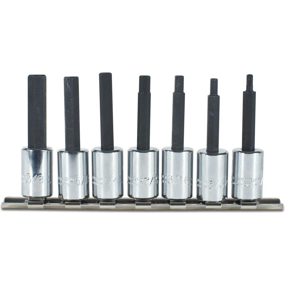 Proto J4900-7C Hex Bit Socket Set 3/8" Drive, 7 Pc, 1/8 to 3/8" Hex
