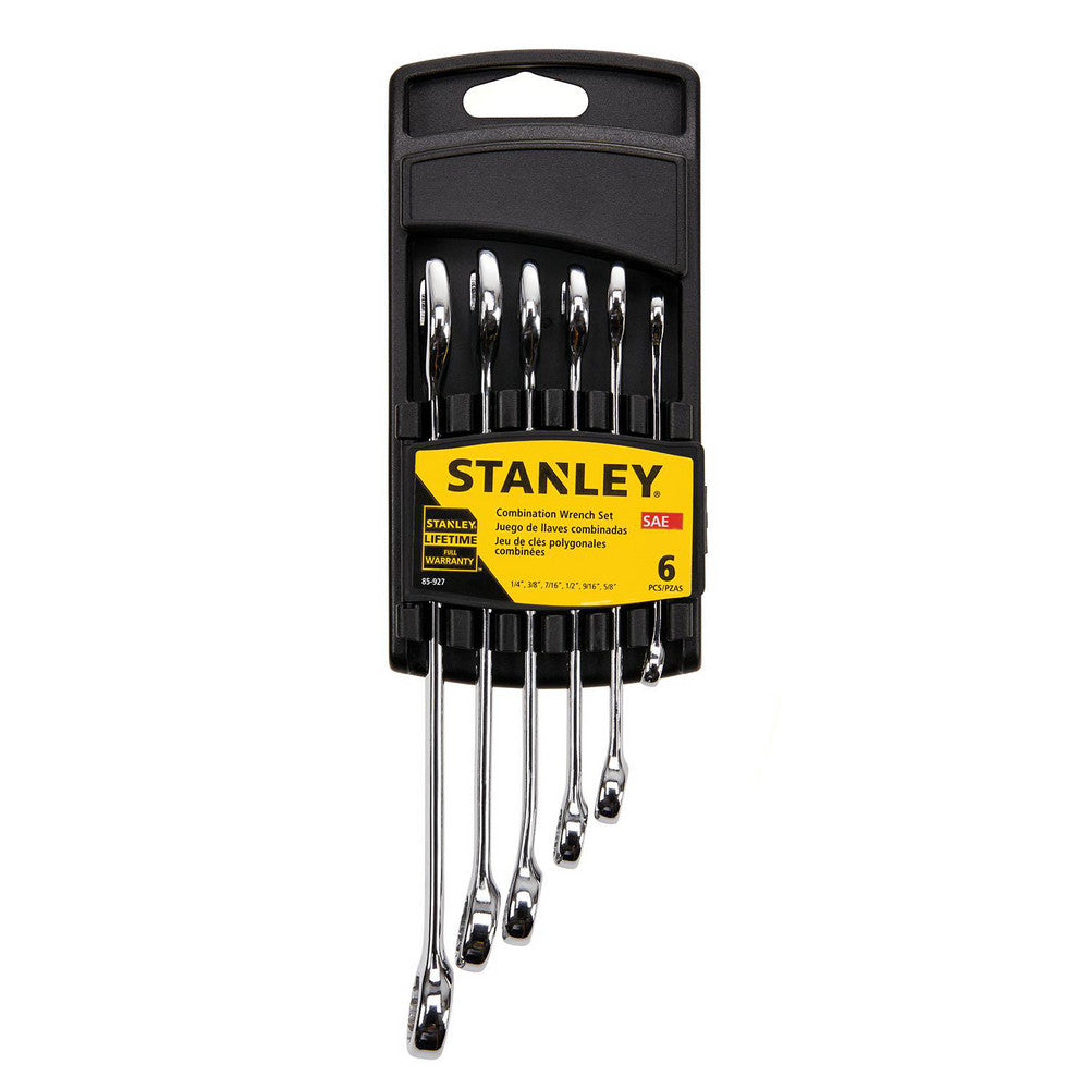 Stanley 85-927 Wrench Sets Set Type Combination Wrench Set  System Of Measurement Inch  Size Range 1/4 in - 5/8 in  Container Type Carded  Material Chromium-Vanadium Steel  Finish Coating Chrome