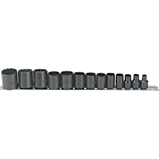 Proto J52304 Standard Socket Set 13 Pc, 3/8" Drive, 1/4 to 1" Socket
