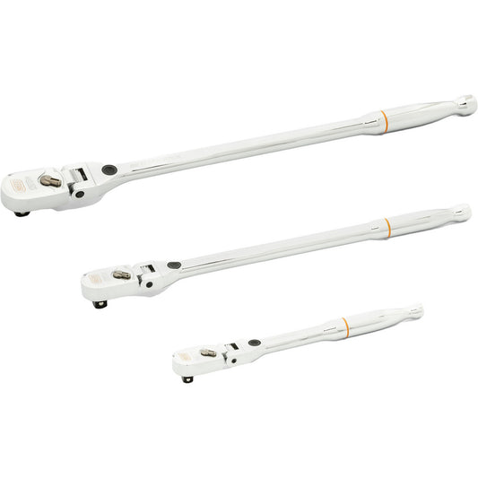 GEARWRENCH 81382 Ratchets Tool Type Ratchet  Drive Size (Inch) 1/4 3/8 1/2  Head Shape Teardrop  Head Features Locking Flex  Head Style Flexible  Material Alloy Steel