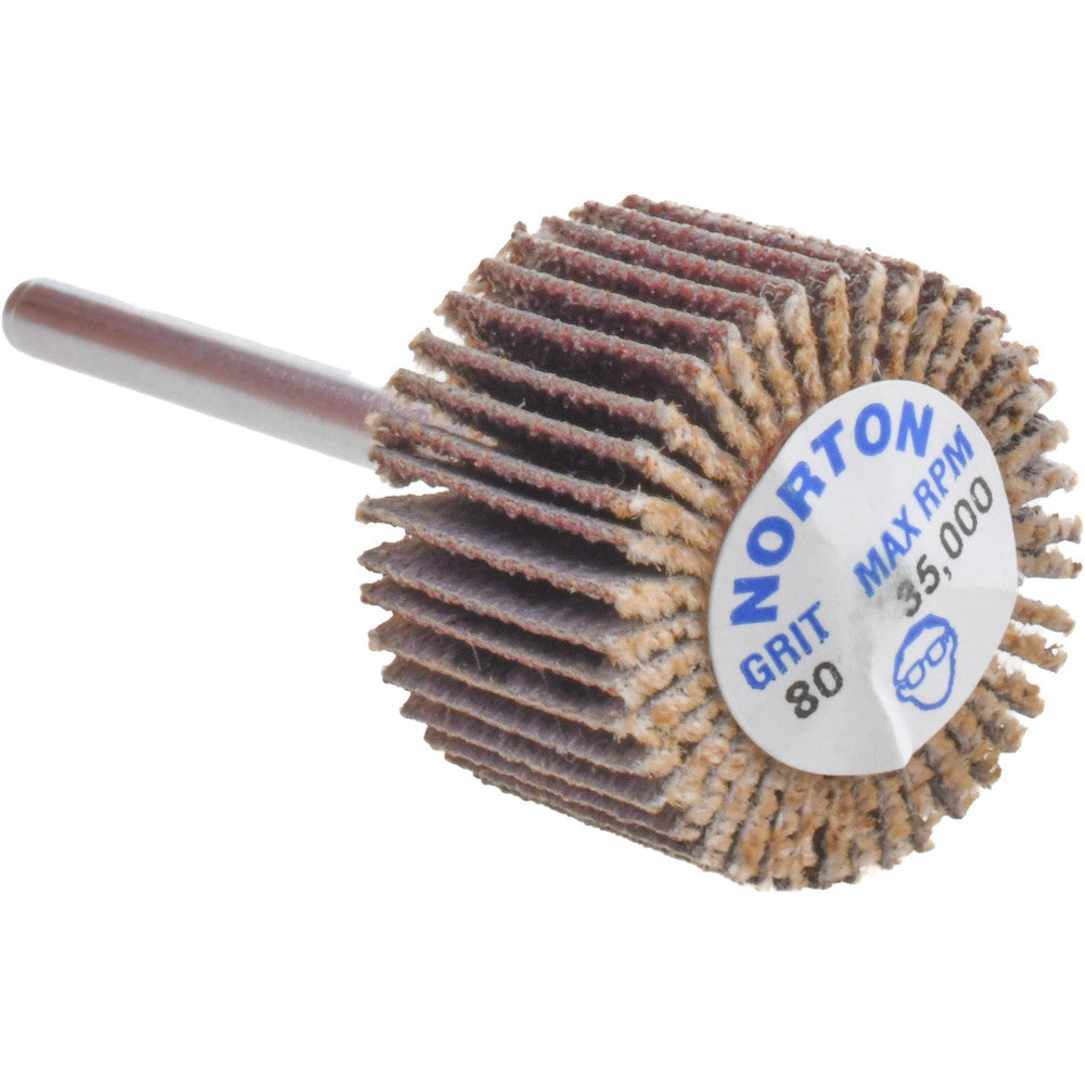 Merit Abrasives 08834137571 Mounted Flap Wheel 3/4" Dia, 1/2" Face Width, 80 Grit, Aluminum Oxide