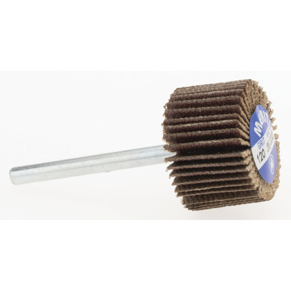 Merit Abrasives 08834137572 Mounted Flap Wheel 3/4" Dia, 1/2" Face Width, 120 Grit, Aluminum Oxide