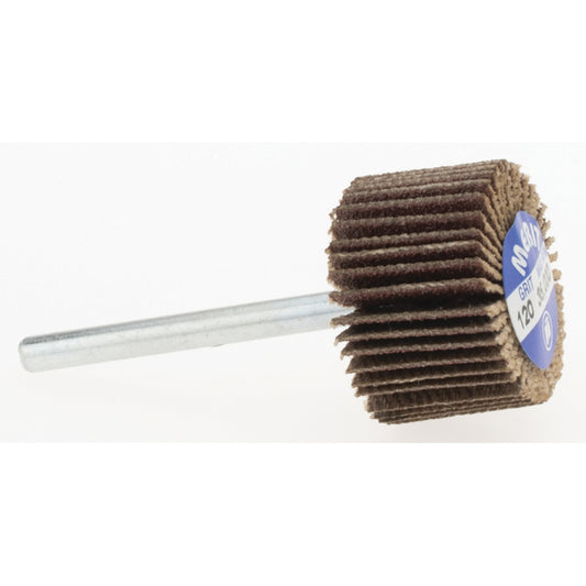 Merit Abrasives 08834137572 Mounted Flap Wheel 3/4" Dia, 1/2" Face Width, 120 Grit, Aluminum Oxide