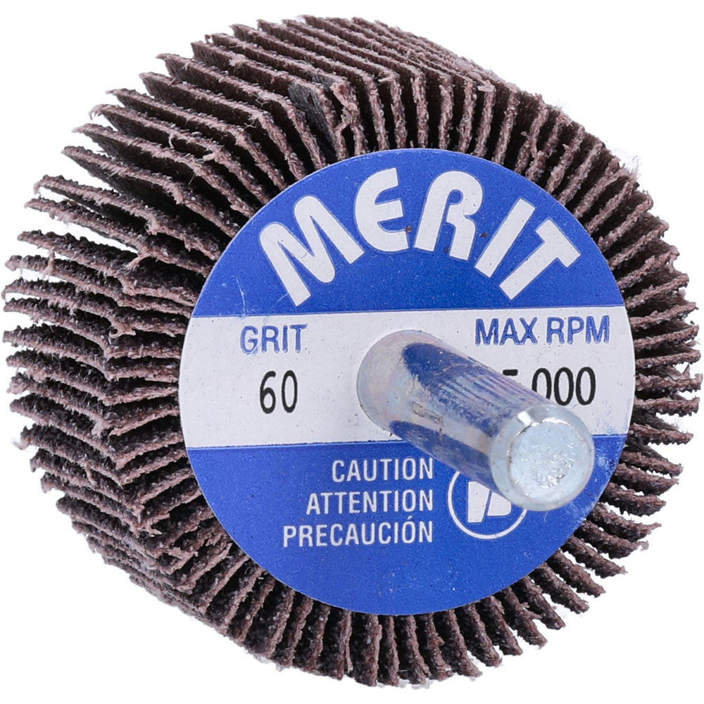 Merit Abrasives 08834137340 Mounted Flap Wheel 1-1/2" Dia, 1" Face Width, 60 Grit, Ceramic Alumina